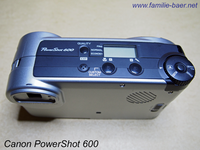 Canon PowerShot 600 Top